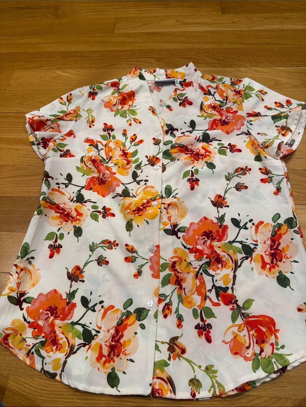 d&co. Button down floral blouse size xsmall .